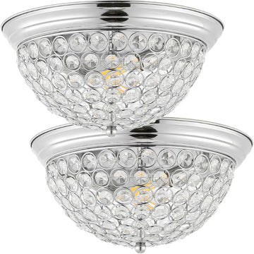 Malia 12" Traditional Transitional Iron LED Flush Mount - JONATHAN Y